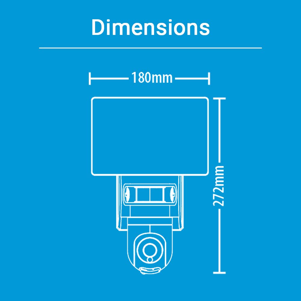 KOZII, Proyector de Pared Conectado con cámara integrada, Detector de Movimiento, 2200 lúmenes, Blanco frío, Ideal para Seguridad Exterior, fácil de Instalar, Compatible con Aplicaciones Smart Home