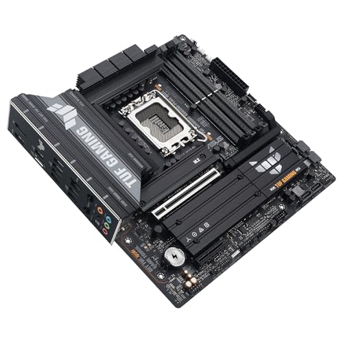 ASUS TUF Gaming B860M-PLUS WiFi, Placa Base Intel mATX, 12+1+2+1 80A etapas de alimentación DrMOS, DDR5, PCIe 5.0, 3 Ranuras M.2, Wi-Fi 7, Realtek 2.5Gb Ethernet, DisplayPort, HDMI, USB 20Gbps Tipo-C