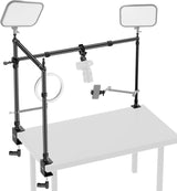 NEEWER Equipo de Montaje de cámara Superior con Doble Cabezal de Bola, súper Abrazadera/Soporte para teléfono/Abrazadera C para Fotos de Escritorio, Plataforma de Montaje de Metal para múltiples