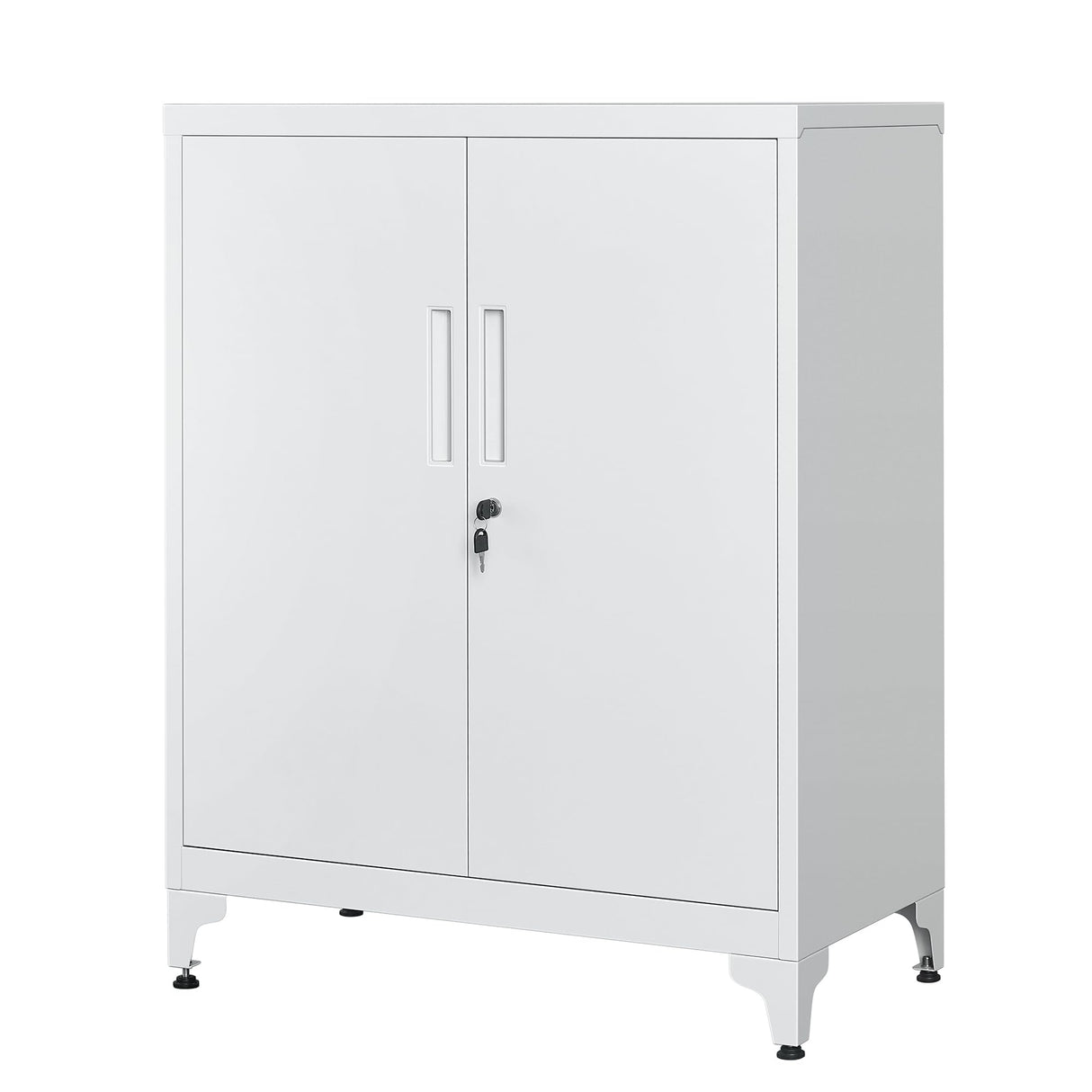 SONGMICS Archivador de Oficina, Armario Multifuncional, 2 Puertas, con Cerradura, Almacenamiento de Acero, para Sala de Estar, Gris Mate OMC013G01