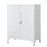 SONGMICS Archivador de Oficina, Armario Multifuncional, 2 Puertas, con Cerradura, Almacenamiento de Acero, para Sala de Estar, Gris Mate OMC013G01