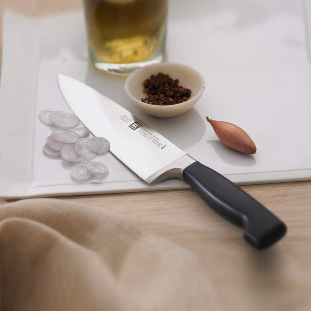 Zwilling 31081261 Cuchillo para jamón de cuatro estrellas con hueco, acero inoxidable especial, fusión especial, plástico, 25 cm, negro