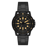 Armani Exchange Relojes para hombre, Movimiento fecha trifunción de cuarzo y caja de 44 mm con correa de acero, Negro y tono dorado