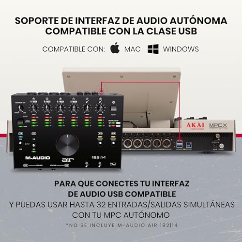 AKAI Professional MPC X SE - Centro de producción autónomo y creador de ritmos con pantalla multitáctil 10.1", drum pads, motores de sinte, 48GB