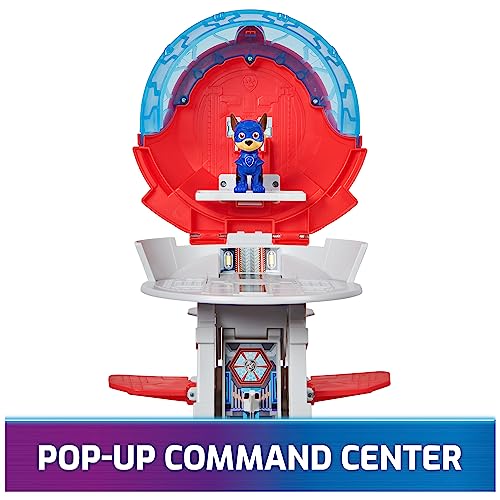 PAW PATROL: El Mighty Cinematofilm, Juego de cuartel General de la Marina, con Figura de Juguete Chase y vehículo de superhéroe, Juguete Adecuado para niños a Partir de 3 años
