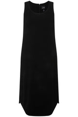 Ulla Popken Acetat-midikleid, A-Linie, Rundhals, Ärmellos Vestido Midi, Schwarz, 42-44 para Mujer