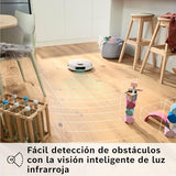 Bosch - Robot Aspirador Spotless +, BCRD1W, aspira y friega, Potencia 11.000 Pa², Almohadilla húmeda Fija, estación Seca, Sistema Inteligente de visión por Infrarrojos, Bosch Home Connect App, Blanco
