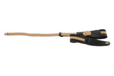 GEWA Correa para guitarra serie Prestige, cuero auténtico, ancho 65 mm, largo 103-139 cm, Cierres de seguridad: cromados, negro perforado/marrón, negro punteado/marrón claro, hechos a mano en Europa