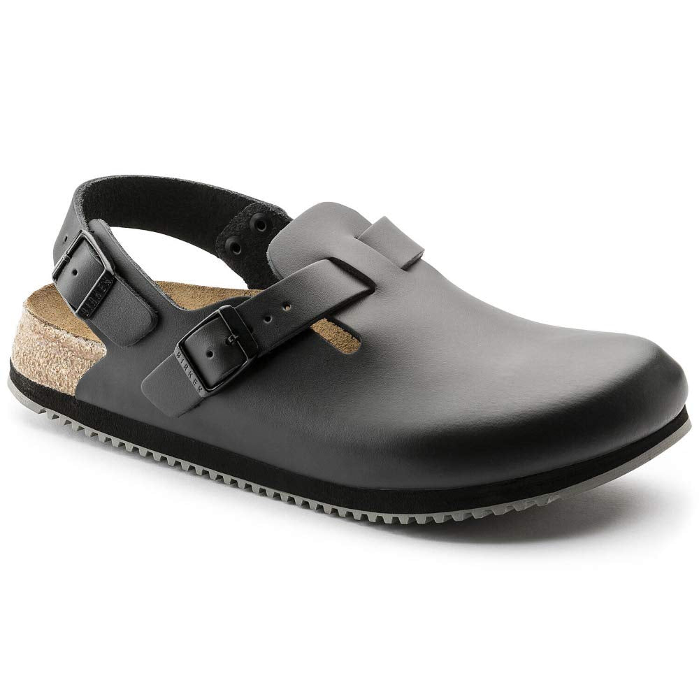 Birkenstock - Zuecos de Cuero Unisex, Color Negro, Talla 41