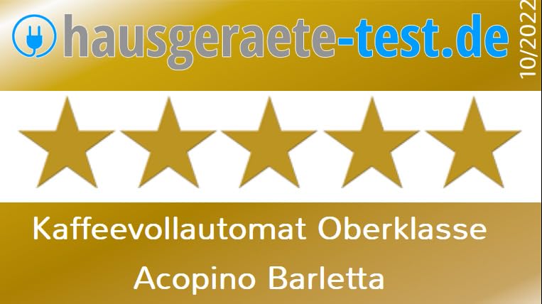 Acopino Cafetera automática Barletta, gran pantalla a color, con sistema de leche para un disfrute perfecto del café (rojo)