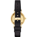 Emporio Armani Reloj de mujer, Movimiento de dos manecillas, caja de acero inoxidable dorado de 32 mm con correa de piel, AR1910, Negro y tono dorado