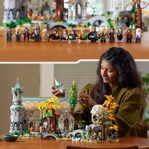 LEGO Icons EL SEÑOR DE LOS Anillos: RIVENDEL - Regalo por el Día del Padre - Maqueta para Construir de la Tierra Media - Gran Set con 15 Minifiguras Inc. Frodo, Bilbo, Gandalf y Legolas 10316