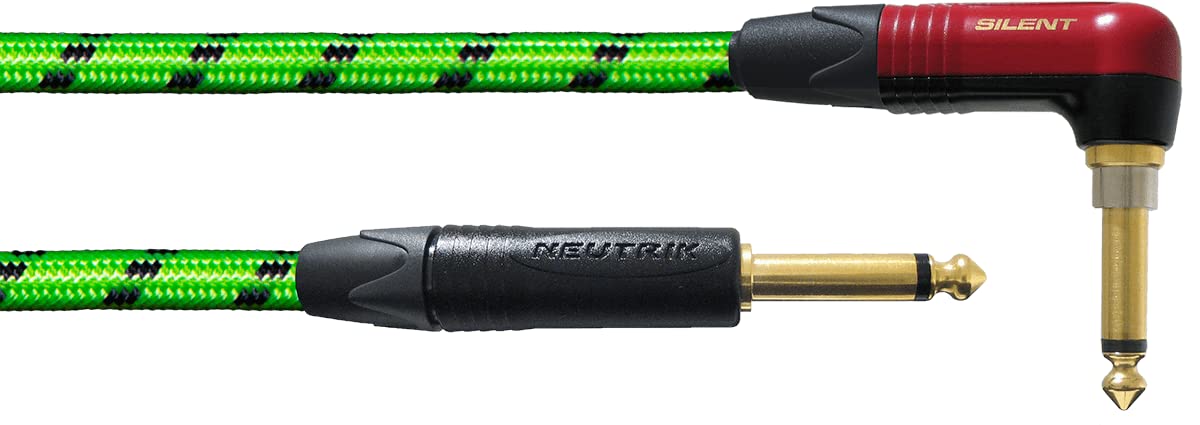 CORDIAL CABLES Cable de guitarra 6m verde silencioso acodado reactivo UV