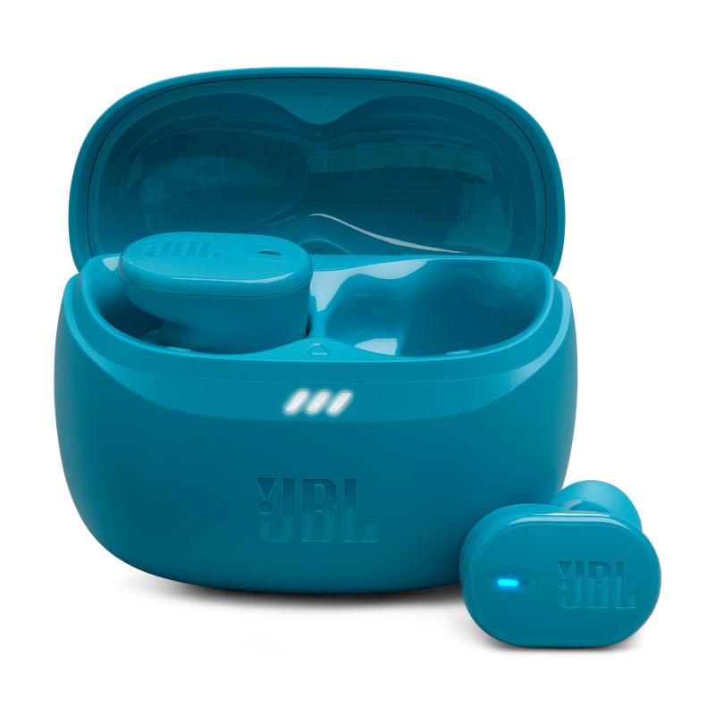 JBL Tune Buds 2, Auriculares inalámbricos con cancelación de Ruido. 48 hrs de autonomía, IP54 Resistentes al Agua y al Polvo, conexión multipunto, diseño ergonómico e intraural Cerrado, Turquesa