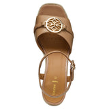 Geox D PANAREA B, Sandalia de cuña Mujer, Beige, 36.5 EU