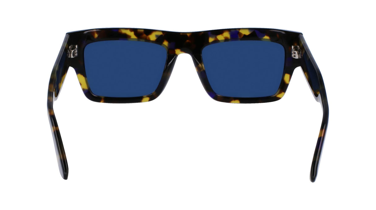 Calvin Klein Unisex Adult Sunglasses CK23504S - Havana Blue with Blue Solid W Gold Flash Ar Green Lens