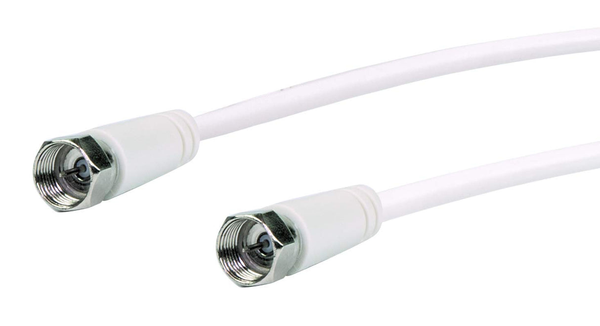 Schwaiger kvc215052 Cable de conexión satélite (75db, 1,5 m, Conector F a Conector F), Color Blanco