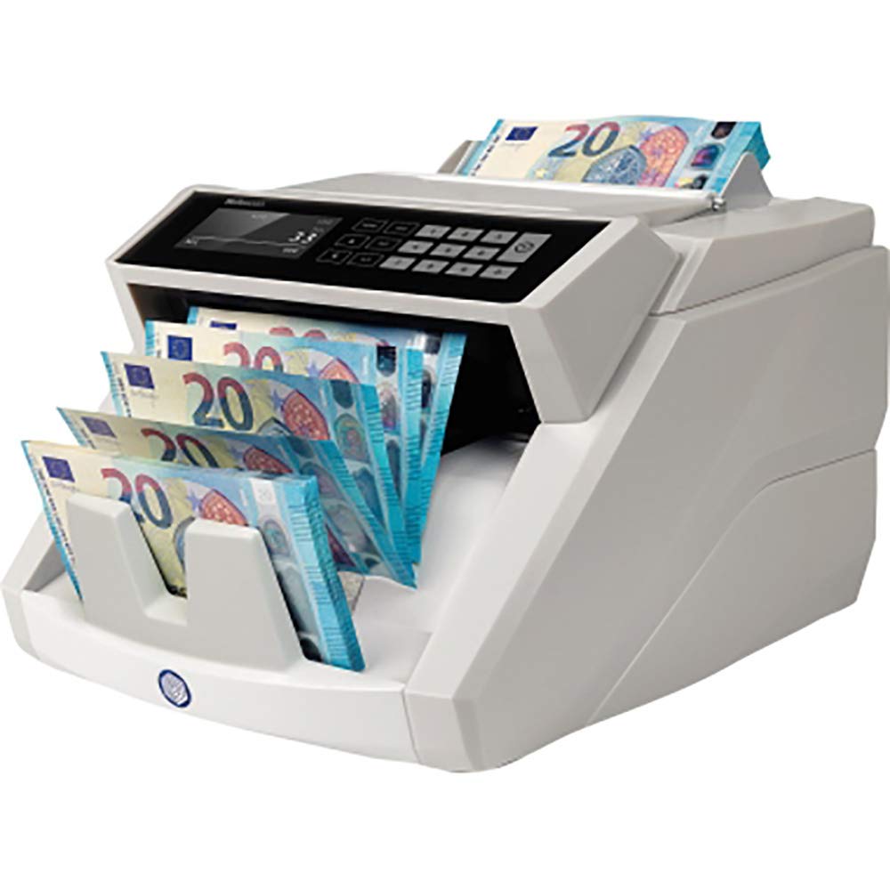 Safescan 2465-S Contadora de billetes cuenta el valor de billetes mezclados de euro - Contadora detectora de billetes falsos en 7 puntos - Máquina para contar billetes clasificados de cualquier divisa
