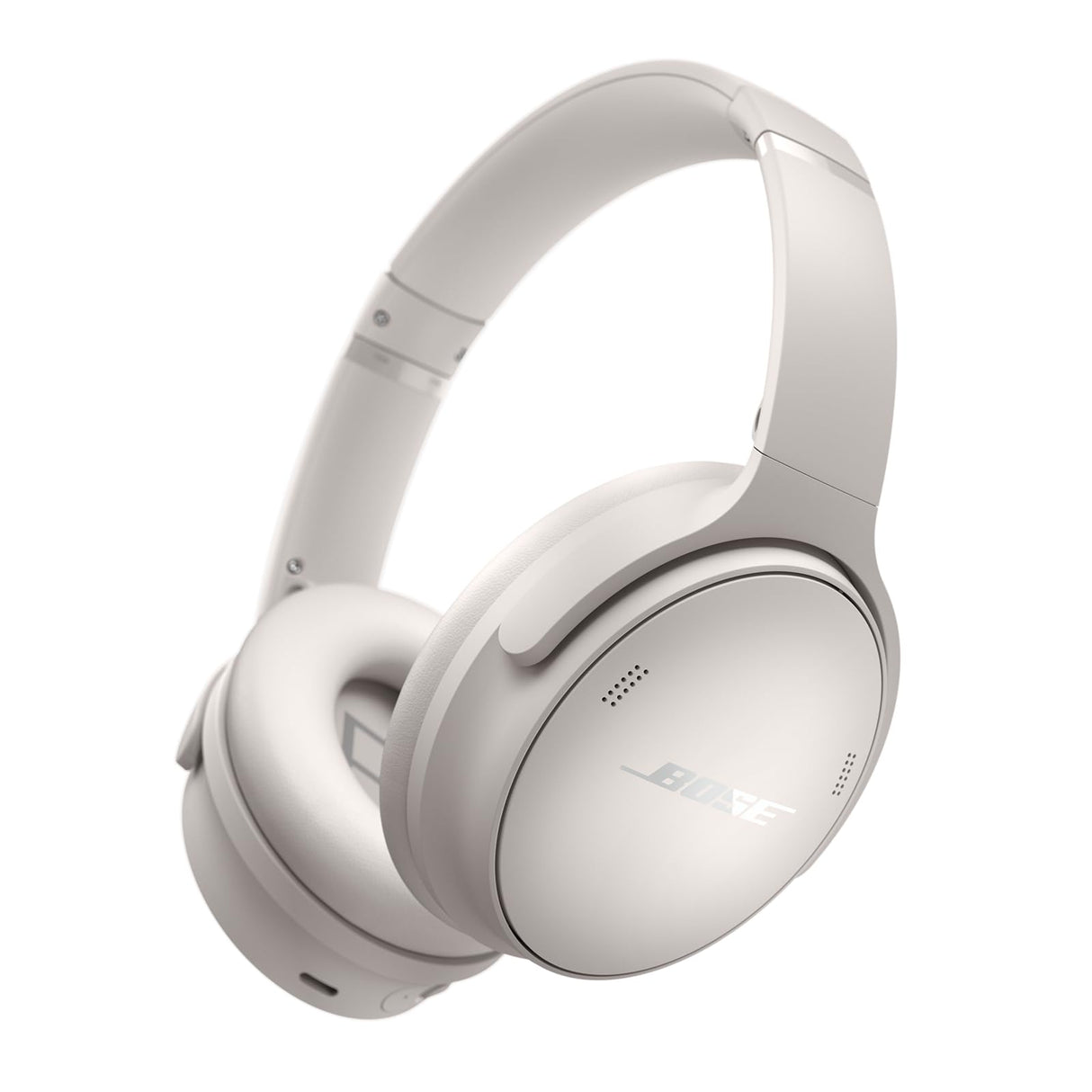 Bose QuietComfort Headphones, Auriculares inalámbricos con cancelación de ruido, Auriculares de diadema con Bluetooth, micrófono y cable con hasta 24 horas de autonomía, Blanco Ahumado