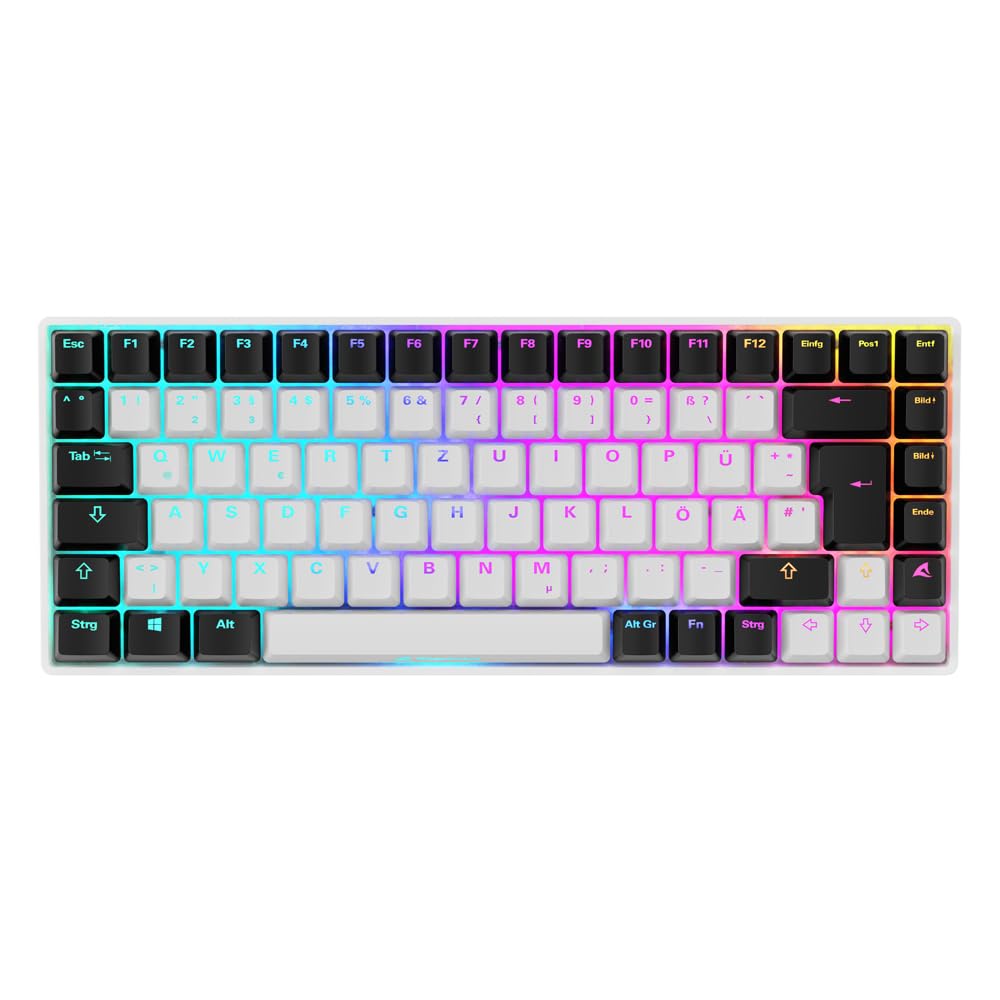 Sharkoon Skiller SGK50 S3 - Teclado para Videojuegos, Color Blanco, 75% de disposición