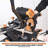 Evolution Power Tools R255SMS-DB ingletadora, Sierra ingletadora deslizante multimaterial de 255 mm, con doble bisel y paquete plus, hasta 300 mm x 90 mm, 5° a izquierda y derecha, inglete de 50°