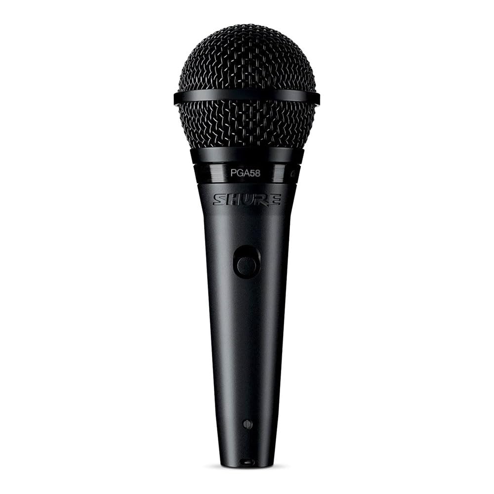 Shure PGA58 Micrófono dinámico: micrófono portátil para voces con patrón de recolección de cardioides, interruptor discreto de encendido/apagado (PGA58-XLR-E)