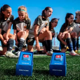 Oliver BARÇA GPS Tracker Powered by Sports-Cubre espinillera-App iOS y Android para Jugar Mejor y prevenir Lesiones Fútbol, Adultos Unisex, Azul, Pequeño