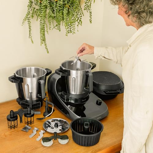 Cecotec Robot de Cocina Multifunción con Dispensador de Alimentos Mambo CooKing Total Gourmet. 2200W, 45 Funciones, Miles de Recetas Guiadas, Jarra Unique de 4,5L y Jarra Victory de 5L, Accesorios