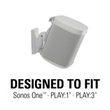 Sanus Soportes de Pared Ajustables para Altavoces diseñados para SONOS One, Play:1 & Play:3 – Par (Blanco)