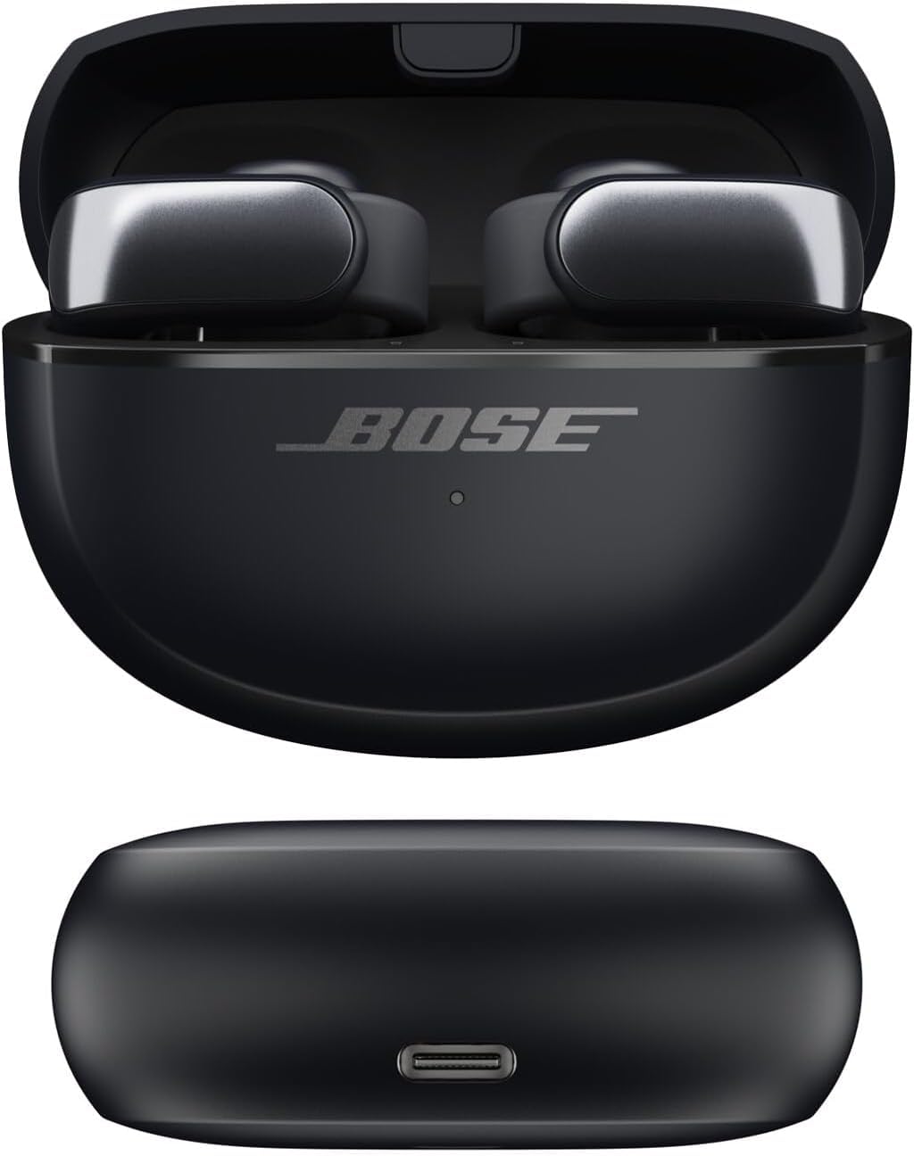 Bose Ultra Open Earbuds, Auriculares inalámbricos de botón de alta gama y fidelidad, Auriculares Bluetooth intraurales para running, Diseño de moda abierto, Hasta 48 h de autonomía, Negro