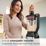 Bosch, batidora de vaso MMB6652B, VitaPower Serie 6, motor de 1800 vatios, velocidad del motor de hasta 45.000 rpm, 6 programas automáticos, jarra batidora Tritan, negro