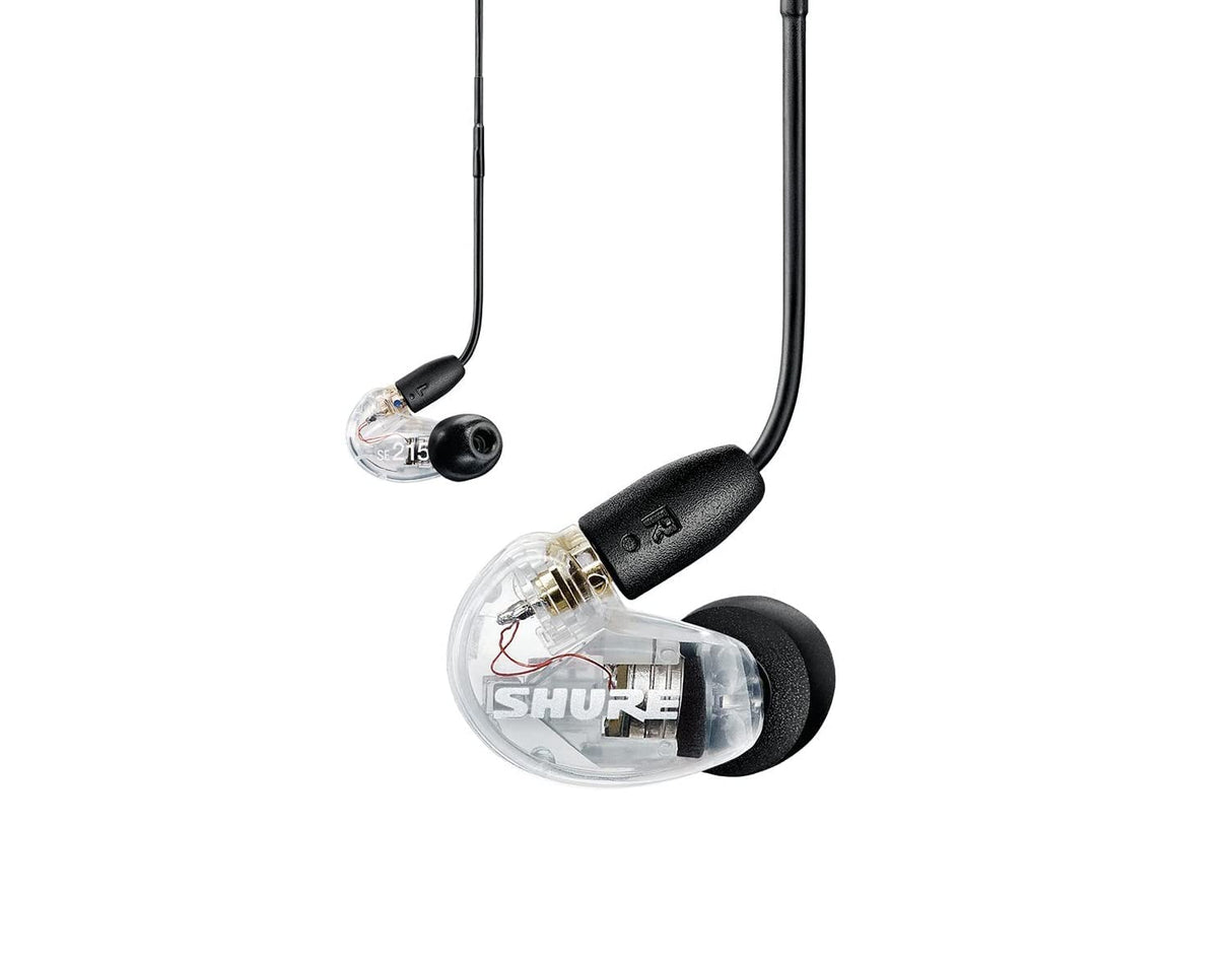 Shure AONIC 215 Auriculares de Aislamiento de Sonido con Cable, Controlador único, Ajuste Interno, Compatible con Dispositivos Apple y Android - Clear