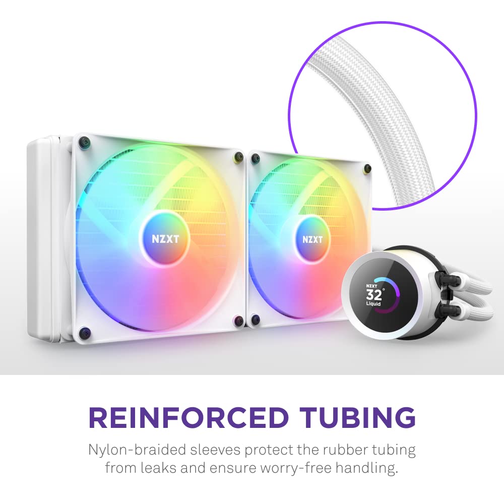 NZXT Kraken 280 RGB - Enfriador líquido de CPU AIO de 11.08 Pulgadas - Pantalla LCD Cuadrada Personalizable de 1.54 Pulgadas para imágenes, métricas de Rendimiento - Bomba de Alto Rendimiento - 2