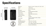 Transcend 128GB 1440P QHD Police Body Camera STARVIS 2 Sensor IP68 Weatherproof Body Worn Camera con estabilización de Imagen electrónica, visión Nocturna GPS TS128GDPB40A