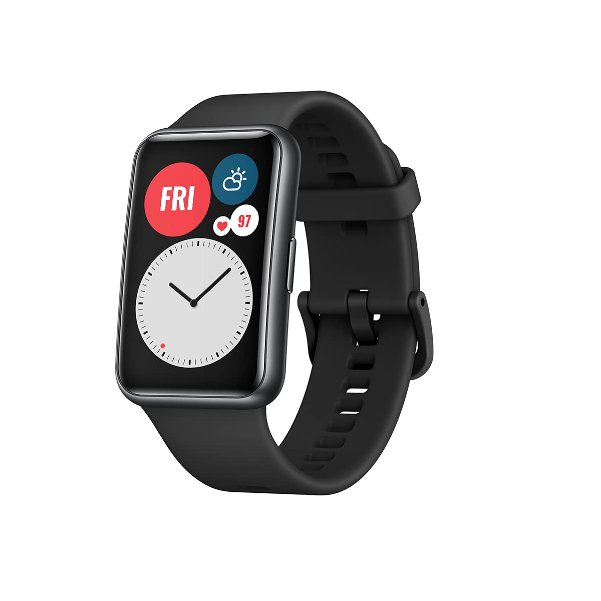 Huawei, Watch fit, Smartwatch, Pantalla AMOLED y Adaptador USB C, hasta 10 días de batería, 96 Modos de Entrenamiento, GPS Incorporado, 5 ATM, Negro, De 1,64 Pulgadas