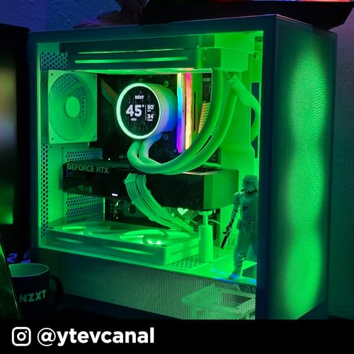 NZXT H5 Flow RGB - Caja compacta ATX Mid-Tower para PC Gaming - Alto Flujo de Aire - Ventilador F360 RGB Core (CV) Incluido - Soporte de radiador Frontal de 360mm y Superior de 240mm - Negro