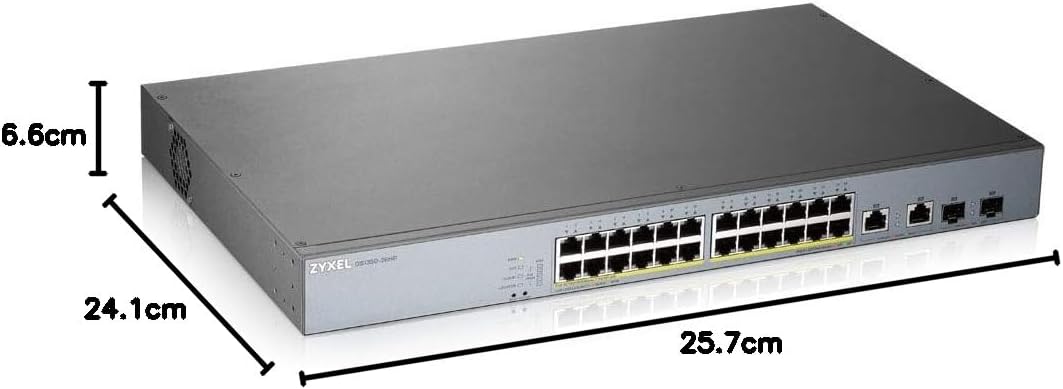 Zyxel 24-Port Gigabit PoE+ Switch | Smart Cloud Management | 375 Watt Power | 2 Combined Ports | Long Range [GS1350-26HP]