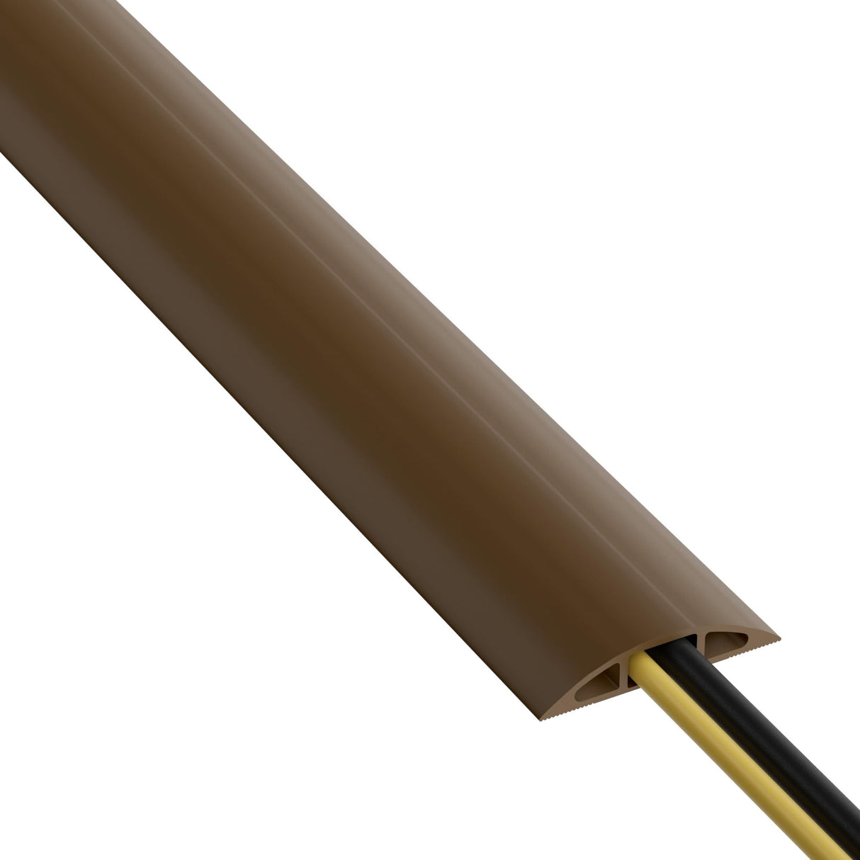 D-Line CC-3/9M | Canaleta pasacables Cavidad x 60 mm y 9 m en color marrón | Protector de cables para suelo para el tránsito ligero de personas, 9m