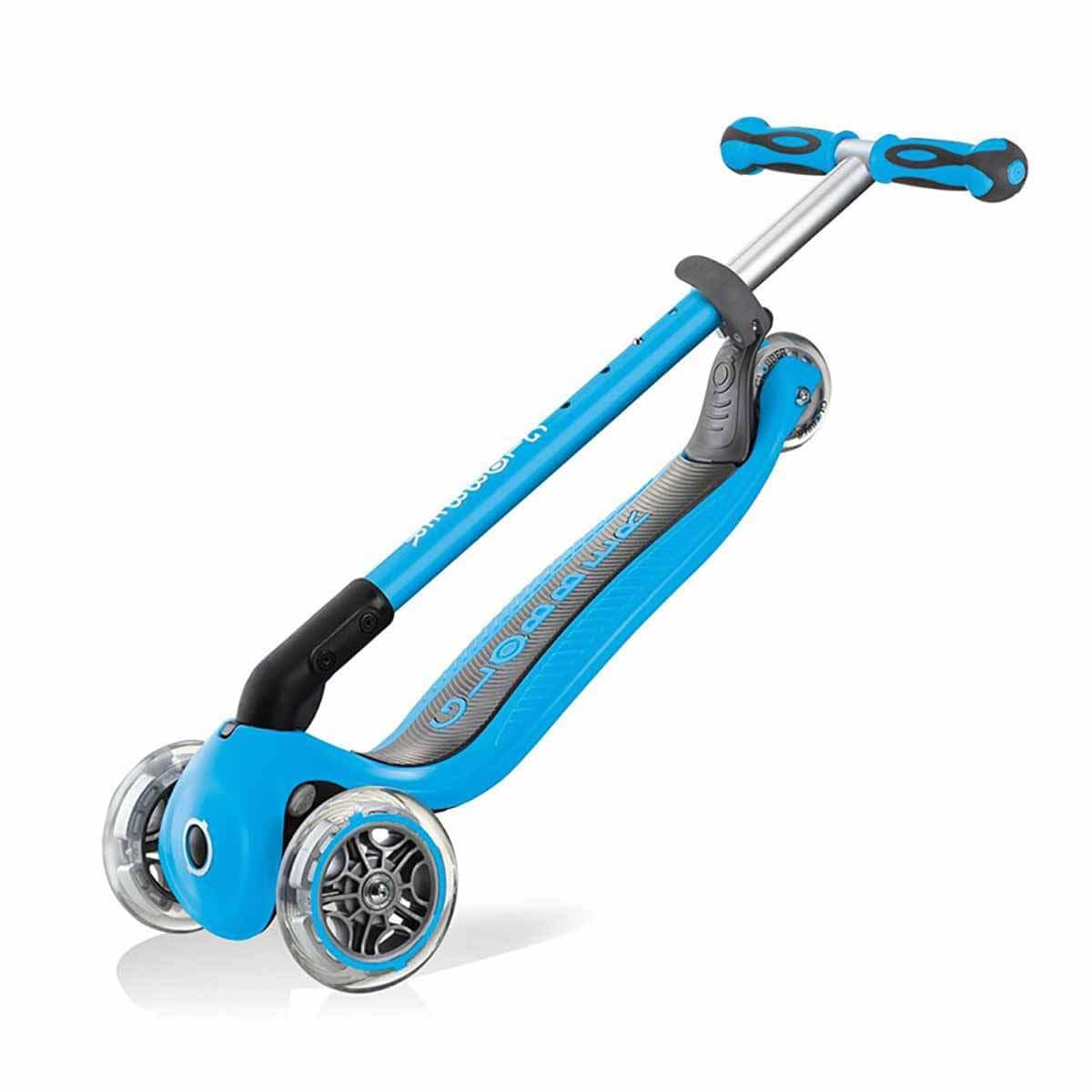 Globber Patinete 3 Ruedas Modelo GO UP Deluxe Sky Blue, Azul Claro, à Partir de 15 Meses