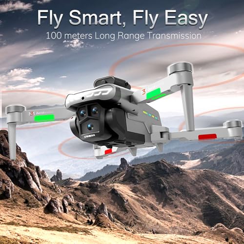 OBEST Drone con HD Doble Cámara, Drone RC Plegable con 4,3 Pulgadas Pantalla LCD, Motor sin Escobillas,Hover Estable, 5GHz WiFi, 2 Baterías, para Niños y Adultos