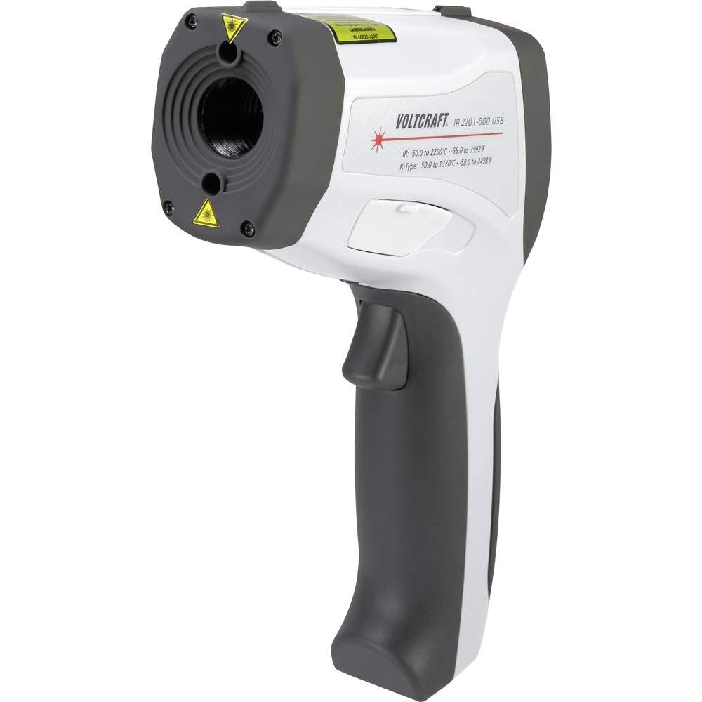 VOLTCRAFT IR 2201-50D - Termómetro infrarrojo (USB, 50:1-50 - 2200 °C, pirómetro