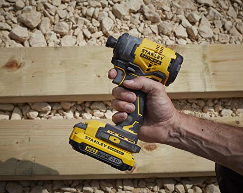STANLEY FATMAX SFMCF820D2K-QW - ATORNILLADOR DE IMPACTO V20 LI-ION 18V BRUSHLESS 3 VELOCIDADES CON 2 BATERÍAS 2Ah, CARGADOR Y MALETÍN