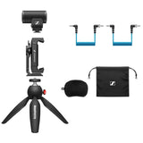 Sennheiser MKE 200 + Kit Móvil, Micrófono Direccional para Cámara con Pinza para Smartphone y Minitrípode Manfrotto PIXI, 509256