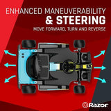 Razor Ground Force Elite - Go Kart Eléctrico para Niños 13+ con Marcha Adelante y Marcha Atrás, Velocidad Máxima de 14 mph, Autonomía de 40 Minutos, 350W con Batería de 36V 5Ah - Negro y Azul