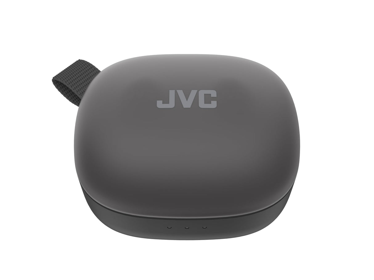 JVC Gumy Premium Auriculares Bluetooth True Wireless con Cancelación de Ruido, Bluetooth 5.4, Modo Ambiente, Baja Latencia, 26h batería, Estuche Translúcido USB-C, Negro Oliva - HA-A23T-B