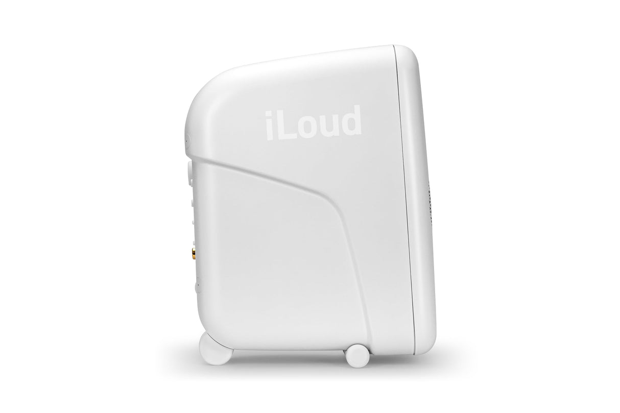 IK Multimedia iLoud Micro Monitor Pro Blanco (par) 50 W portátil y potente monitor de estudio de referencia, amplificador de alta eficiencia clase D, controladores hechos a medida para mezclar música