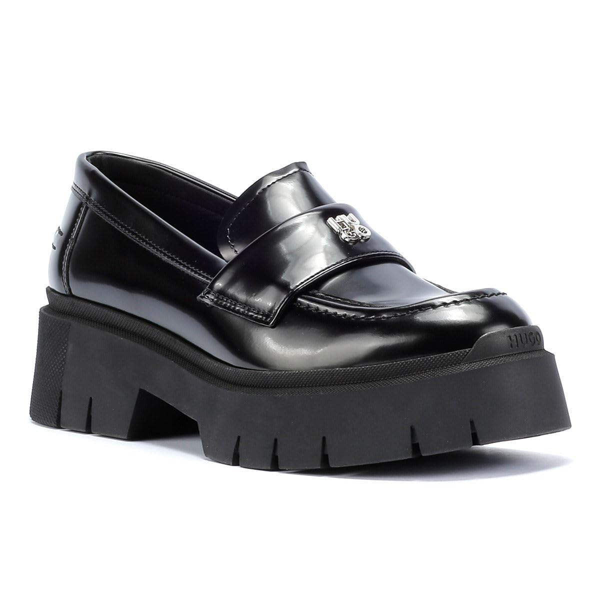 HUGO Kris_Loafer_BRPU, Mocasines Planos Mujer, Black, 41 EU