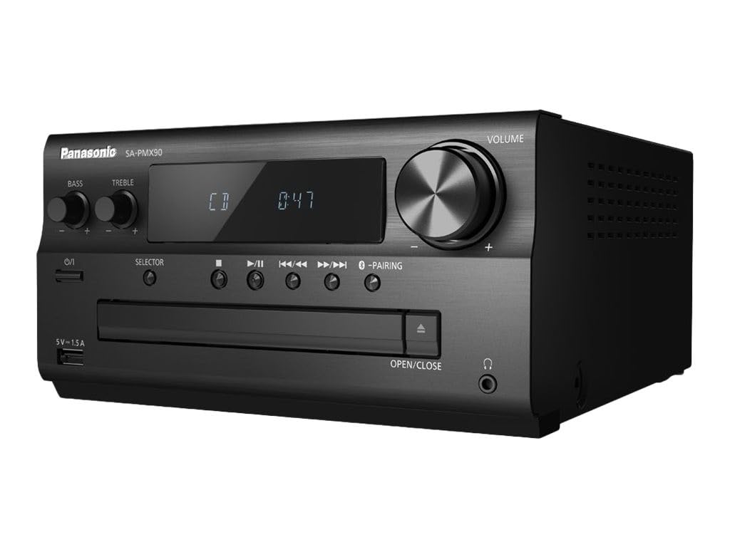 Panasonic SC-PMX90 -Microcadena Con Altavoces de Bambú- (Hi- Fi, Sonido Hogar, 14 cm Woofer, 1.9 cm Silk Dome Tweeter, 1.5 cm Piezo Twitter, Bluetooth, USB Dual, Radio FM, AUX 3.5 mm)- Negro