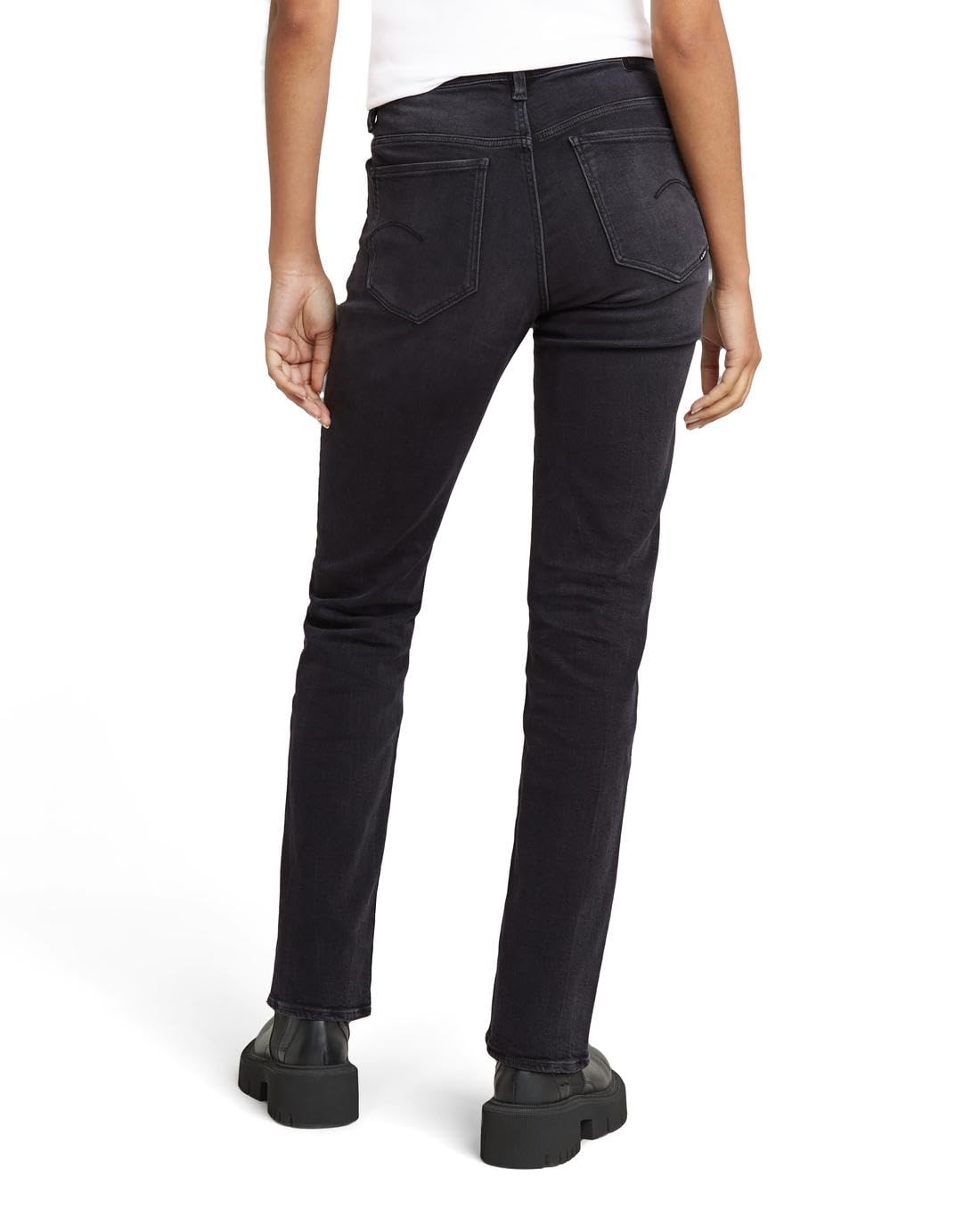 G-STAR Jeans Strace Straight Vaqueros, Negro (Worn In Black Moon D23951-d632-g108), 29W / 34L Mujer