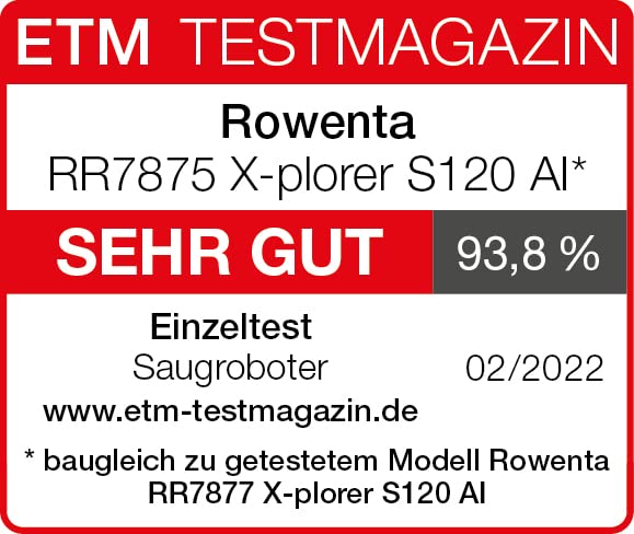 Rowenta Aspirador robótico X-plorer Serie 120 AI RR7875, navegación AI, Limpieza Manos Libres ultran, Datos protegidos, tecnología láser+cámara, batería de Larga duración